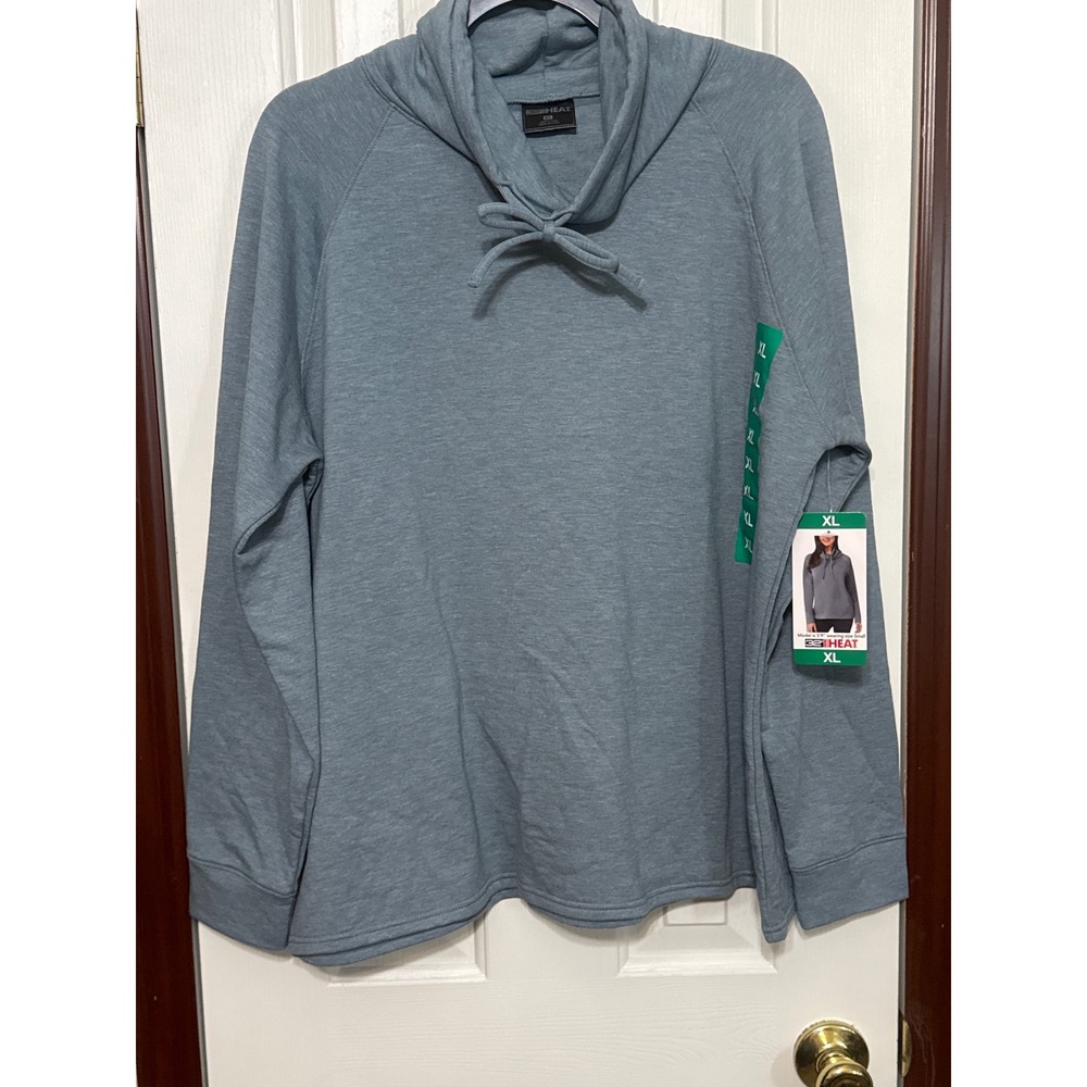 32 Degrees Heat Pullover Cowl Neck Activewear Top‎ Athletic Blue XL